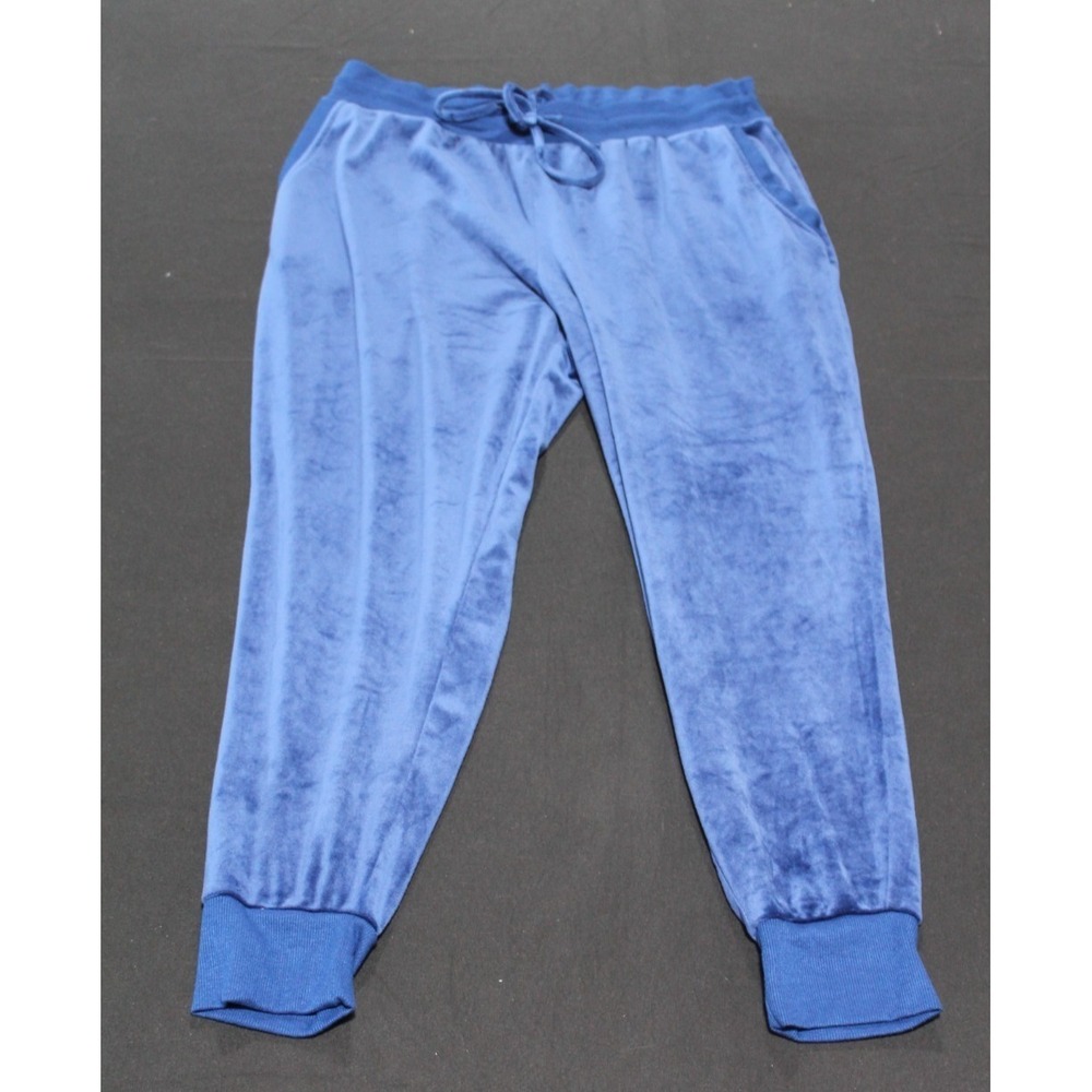Felina Velour Lounge Set Womens XXL Blue Zip Hoodie Jogger Pants 2 Piece - Picture 9 of 14